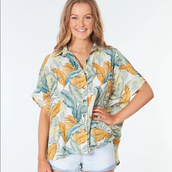 ☀️RIP CURL☀️ TROPIC SOL SHIRT COVER UP - Picture 6 of 12